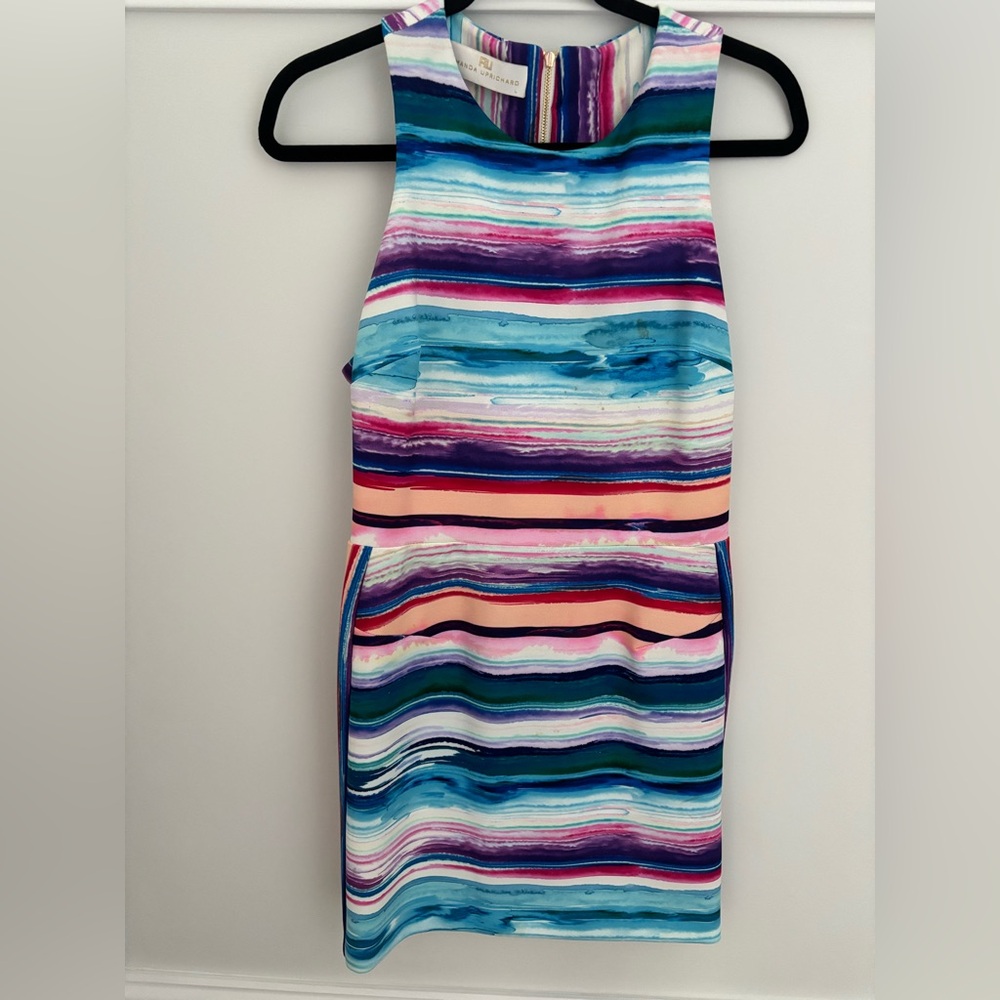 Amanda Uprichard Colorful Striped Midi Dress